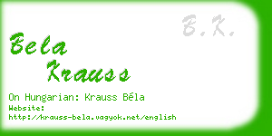 bela krauss business card